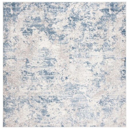 Safavieh 6 ft. 7 in. x 6 ft. 7 in. Amelia Square Power Loomed Area RugGrey & Blue ALA705F-7SQ